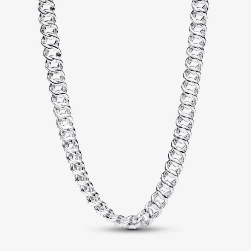 PANDORA ALE TIMELESS PAVE CUBAN CHAIN NECKLACE, STERLING SILVER! NEW! - Picture 4 of 10